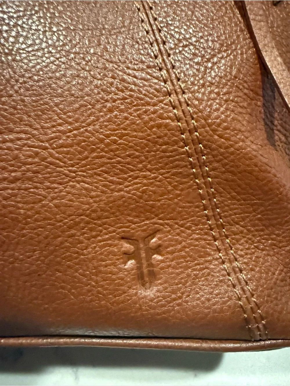 Frye Cognac Leather Double-Handle Tote